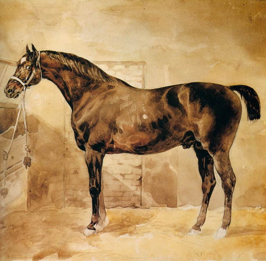 İngiliz Atı Ahırda by Theodore Gericault