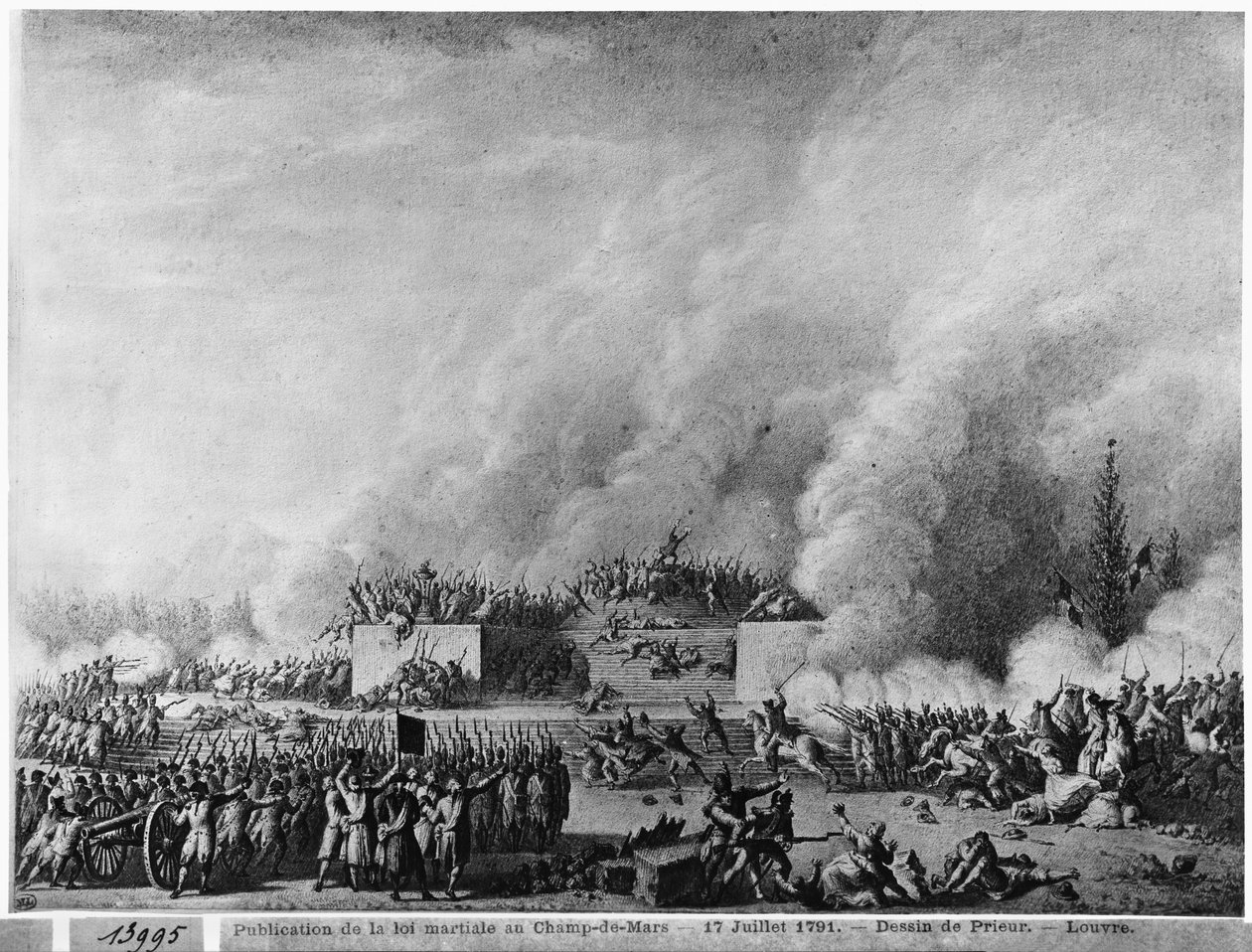 Sıkıyönetim ilanı Champs-de-Mars, Paris, 17 Temmuz 1791 by Jean Louis the Younger Prieur