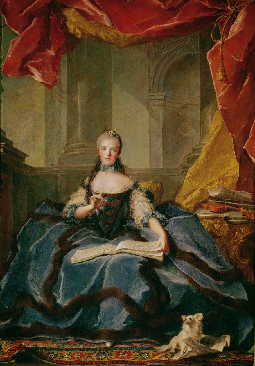 Mahkeme Elbiseli Madame Adelaide de France (1732-1800), 1758 by Jean Marc Nattier