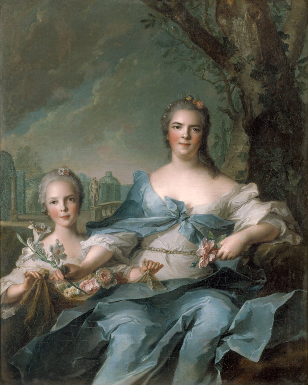 Parma ve Piacenza Düşesi, Fransa Louise Elisabeth ve kızı Parma Prensesi Isabelle by Jean Marc Nattier