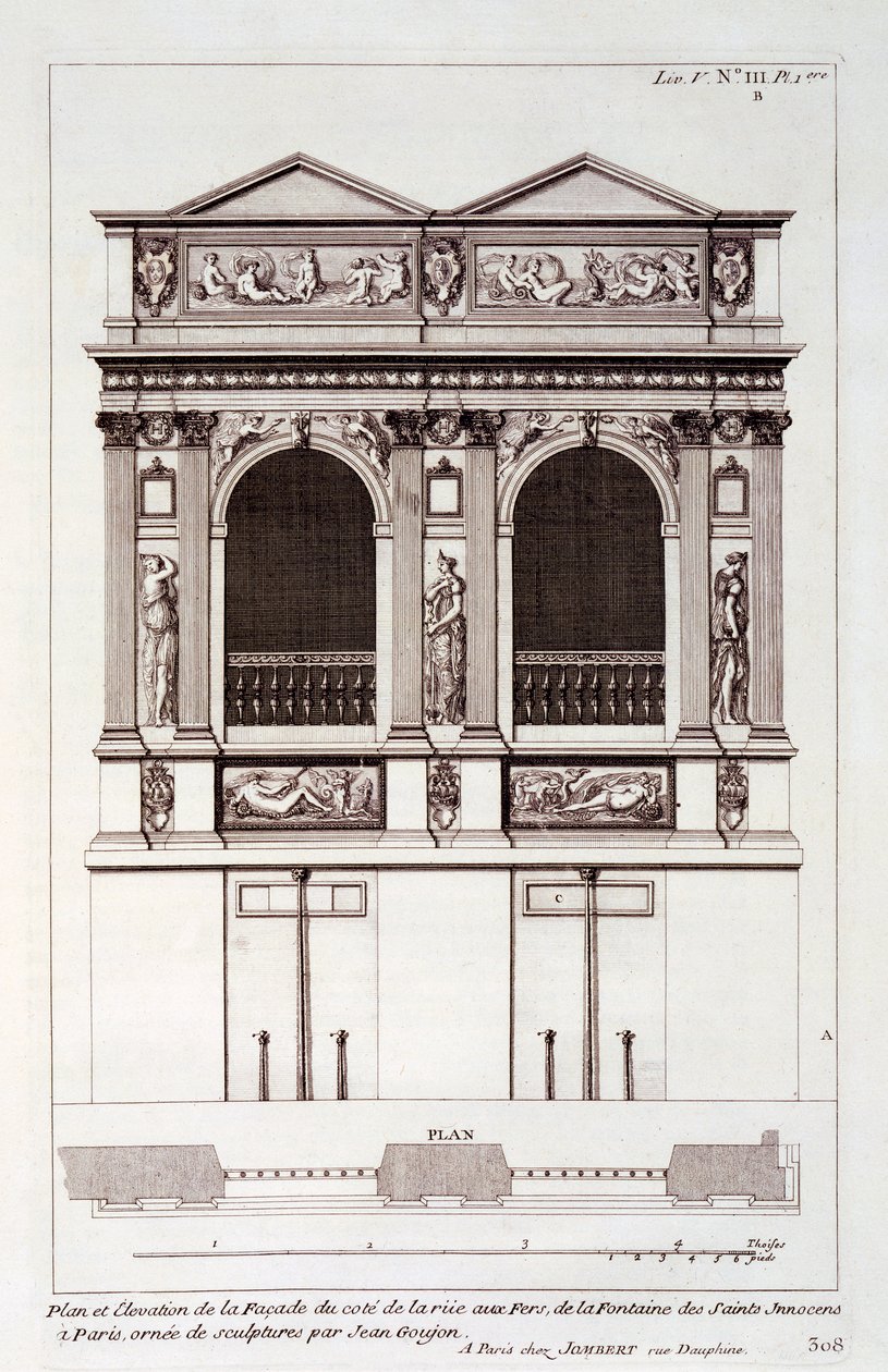 Fontaine des Innocents, Paris, Jacques-Francois Blondel tarafından 