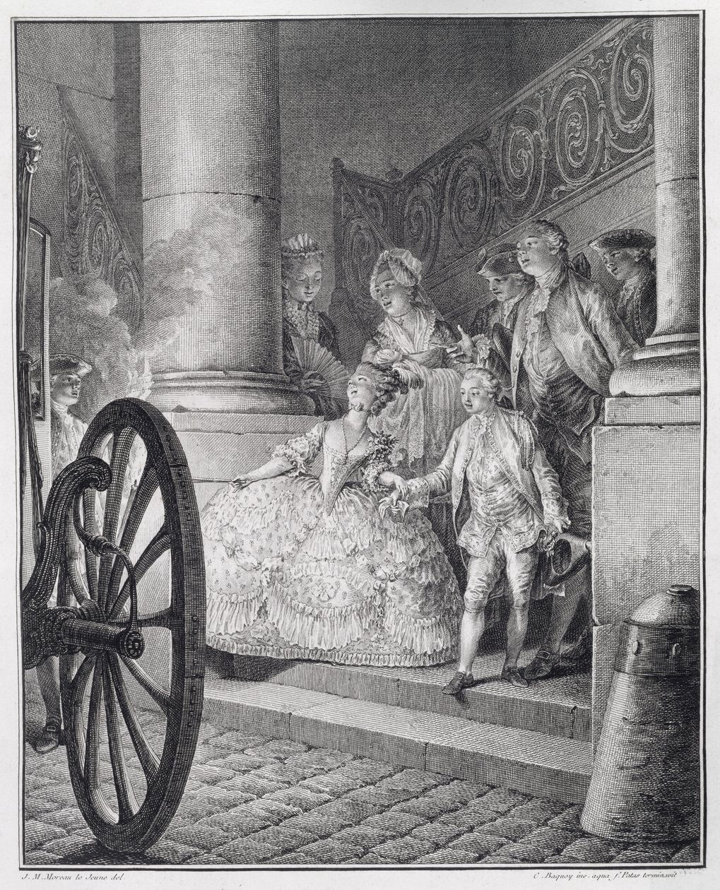 Operaya Yolculuk, P.C. Baquoy (1759-1829) ve CE Patas (1744-1802) by Jean Michel the Younger Moreau
