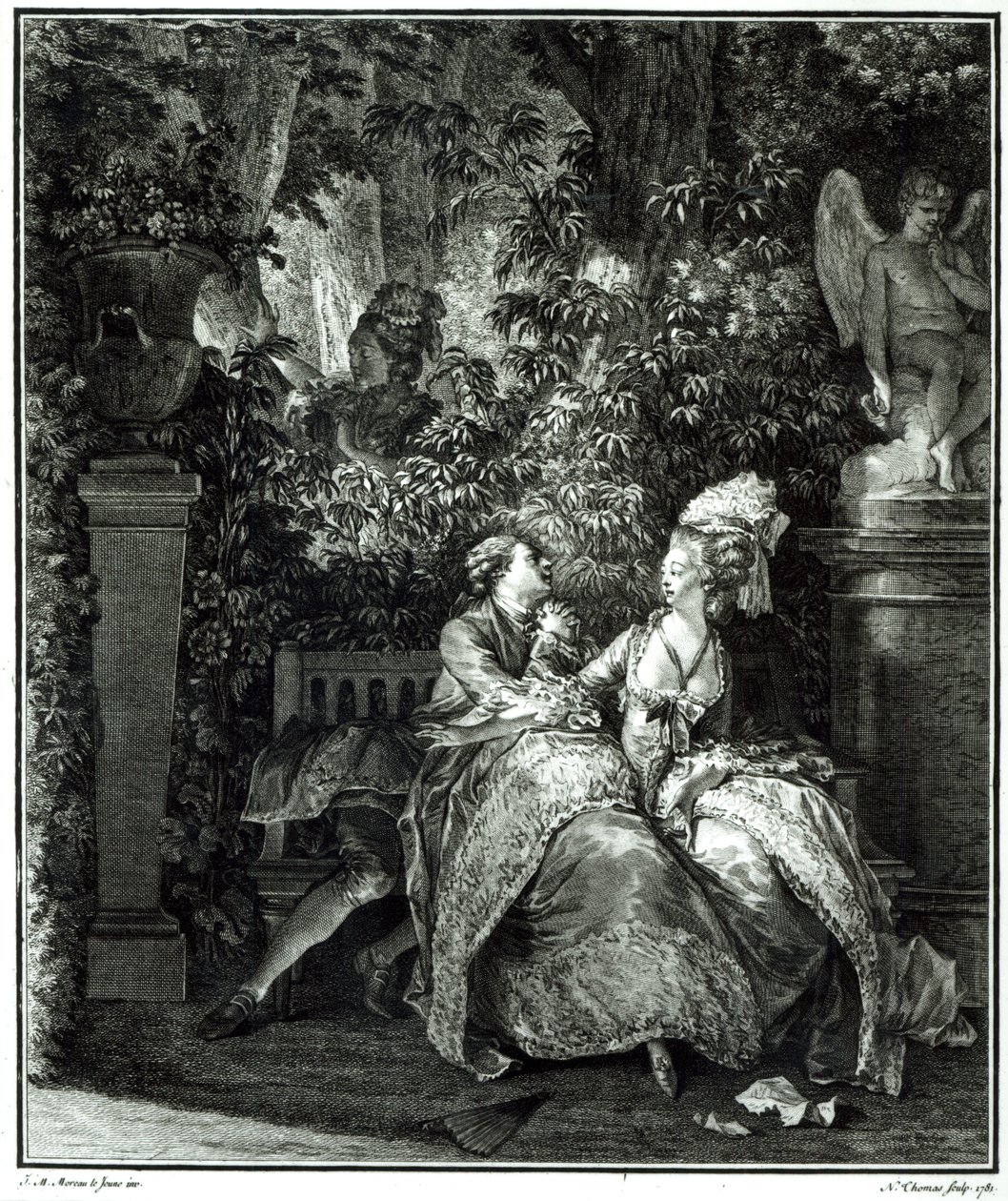 Evet veya Hayır 1781, N. Thomas tarafından oyulmuş by Jean Michel the Younger Moreau