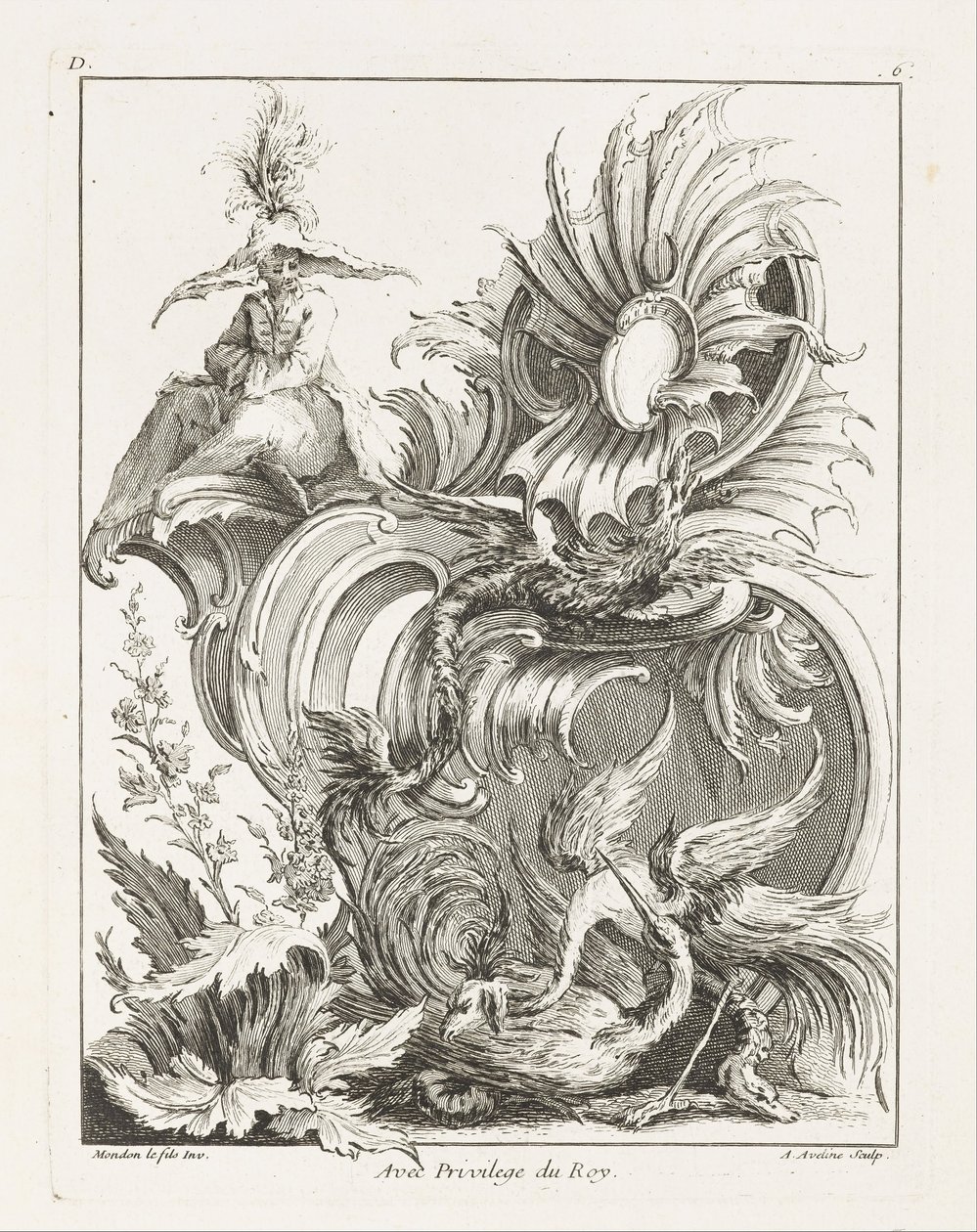 Çin Figürlü Rocaille Tasarımı by Jean Mondon