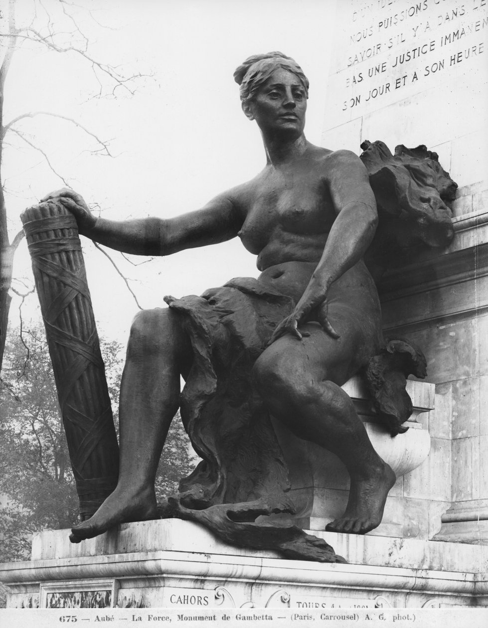 Leon Gambetta Anıtı, Force, cour Napoleon, Louvre, 1888 (detay) (ayrıca bkz. 346101 - 346103) (bronz ve taş) by Jean Paul Aube