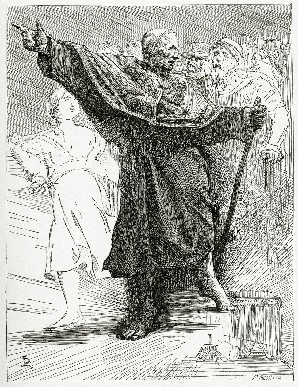 Le Pape, 19. Yüzyıl (bw gravür) by Jean Paul Laurens
