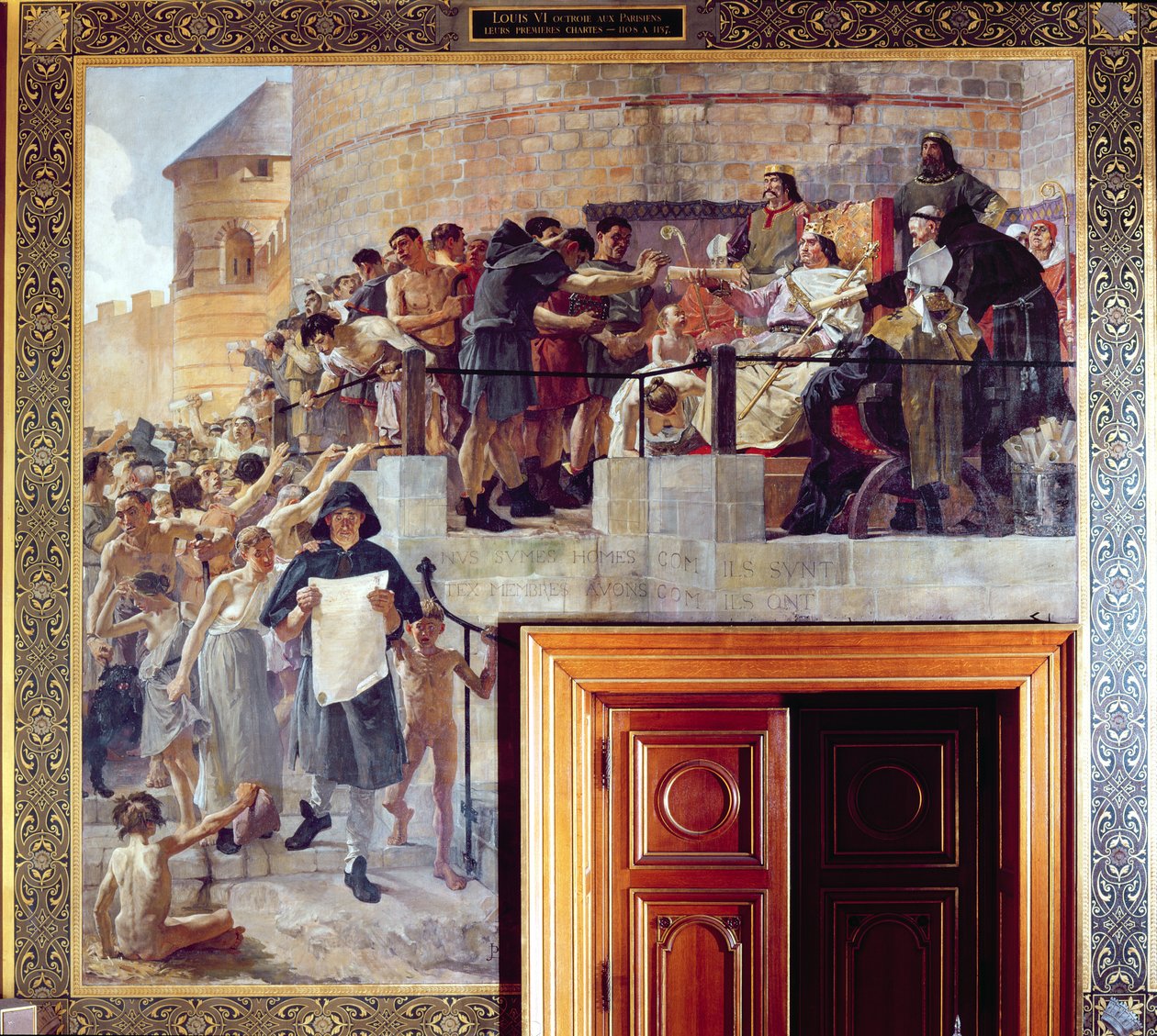 Louis Le Gros (1080-1137) (Kral Louis VI) İlk Parislilere İlk Sözleşmelerini Veriyor by Jean Paul Laurens