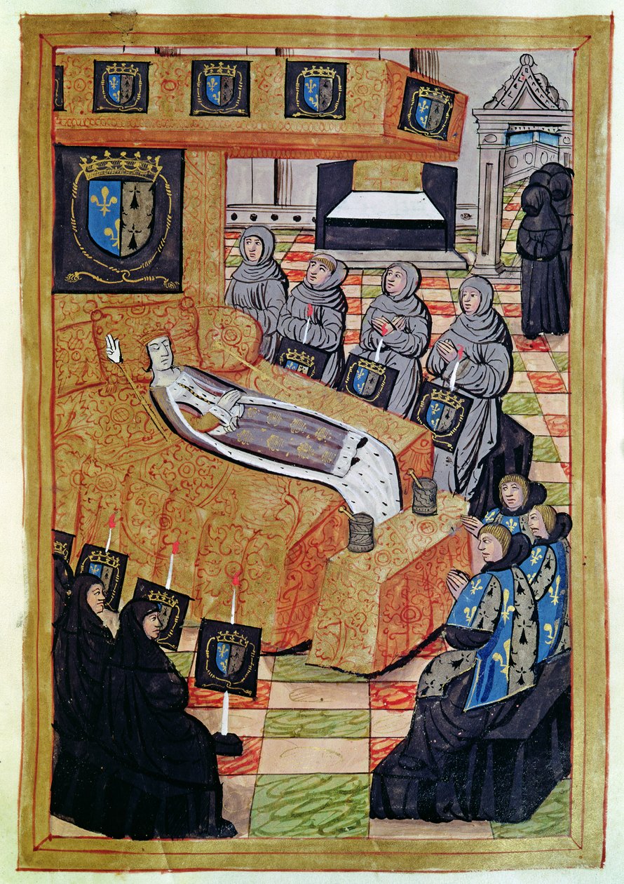 Fol.12r Düşes Kraliçe ölüm döşeğinde, Brittany