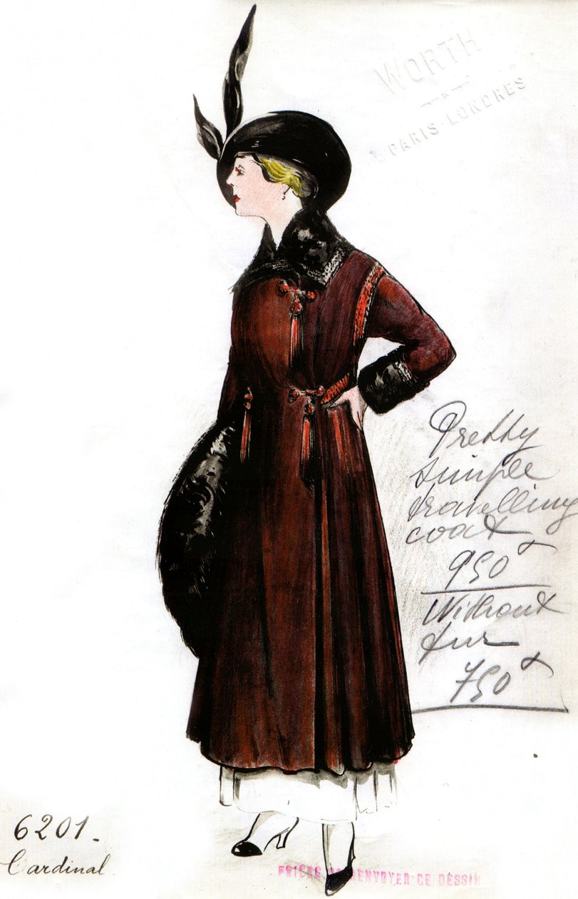 Seyahat ceketinin tasarımı Kardinal by Jean Philippe Worth
