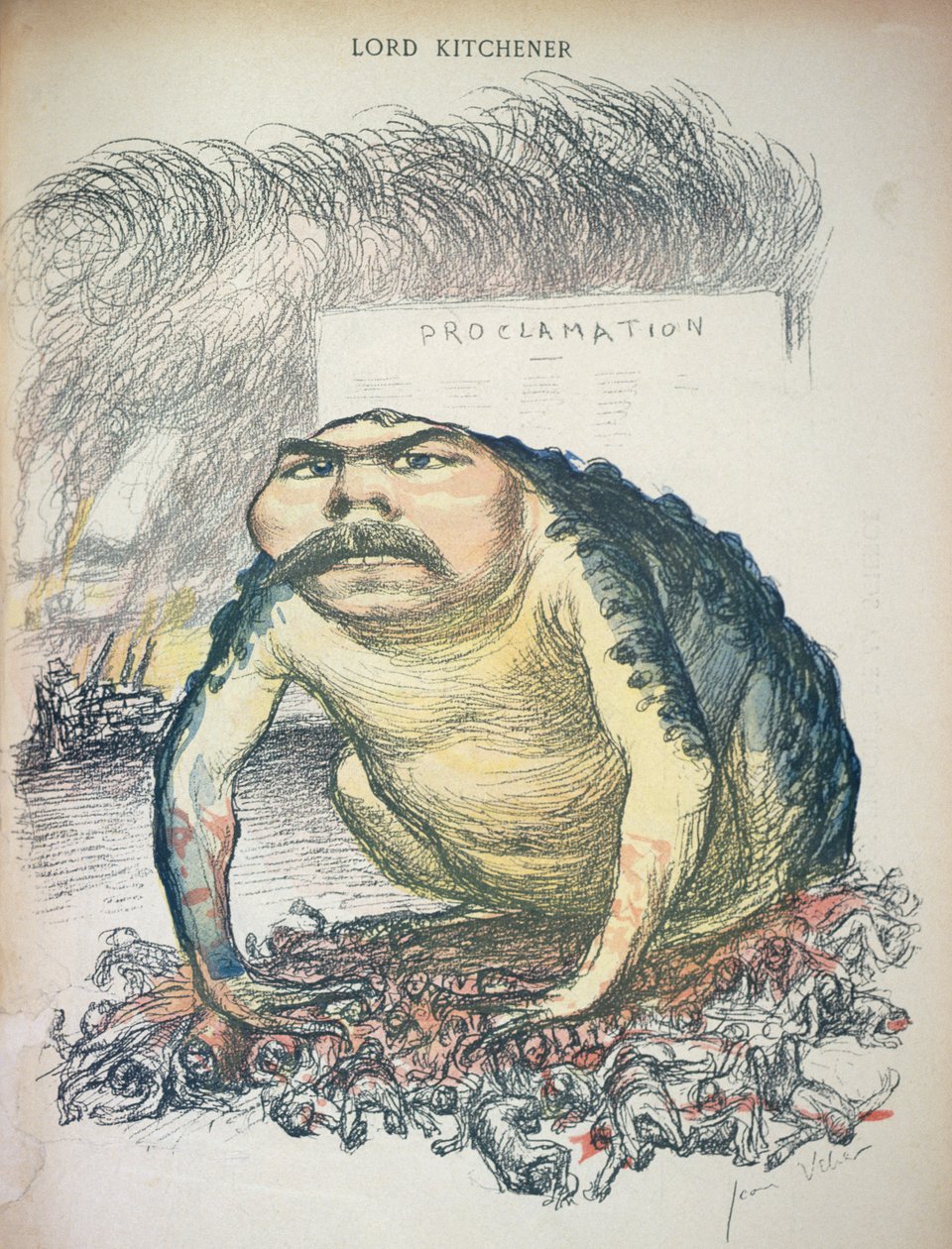Lord Kitchener, Transvaal'ın ilhak edildiğini 'L'Assiette Au Beurre', pub'dan duyuruyor. 28 Eylül 1901 by Jean Veber