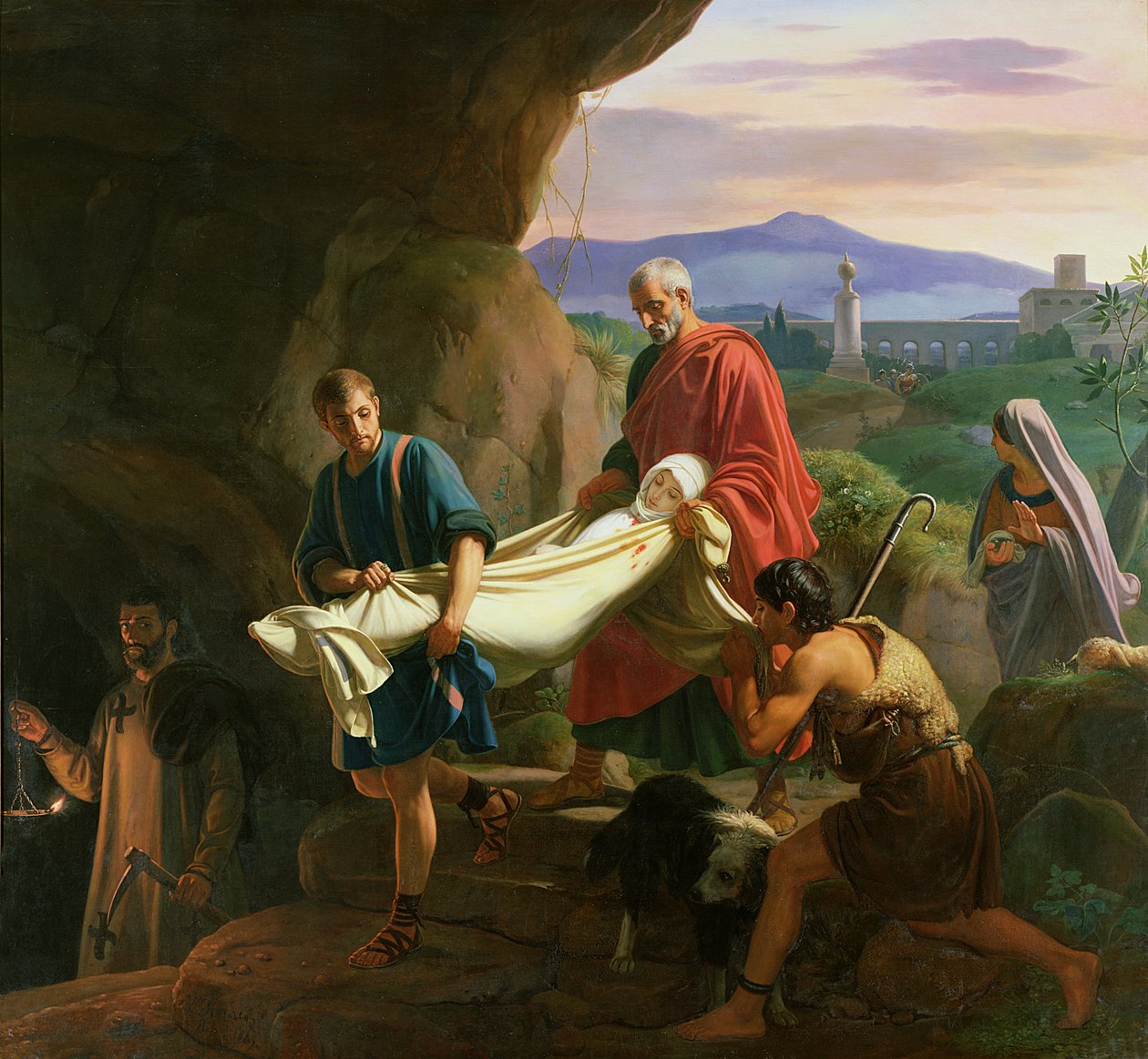 Roma Yeraltı Mezarlarında Genç Bir Şehit Cenazesi, 1847 by Jean Victor Schnetz