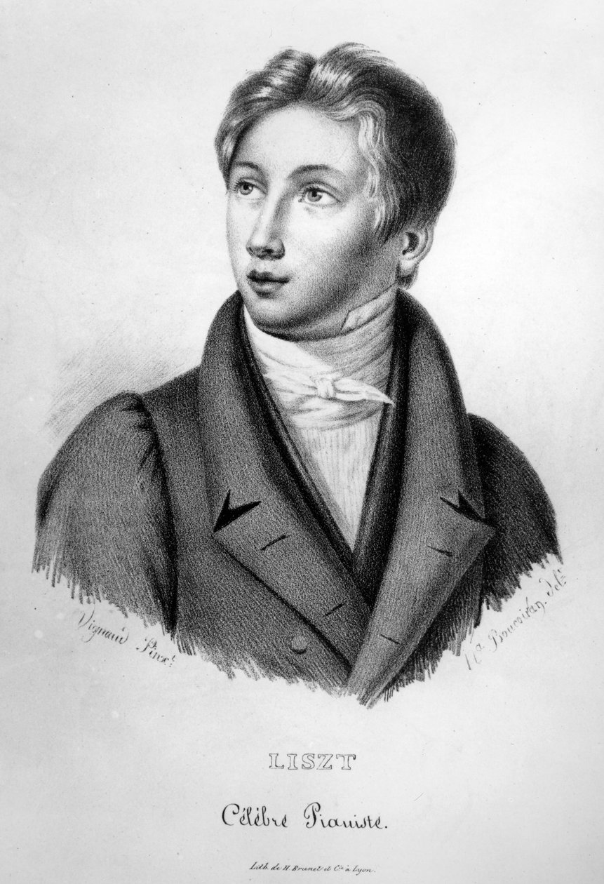 Numa Boucoiran (1805-69) tarafından oyulmuş bir çocukken Franz Liszt (1811-86) portresi by Jean Vignaud