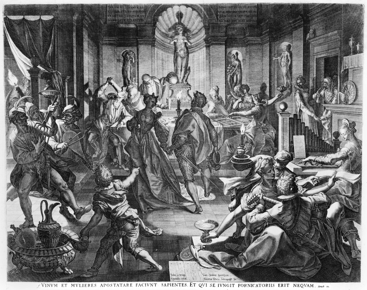 Celebration Scene, 1588   by Jean or Johann Sadeler