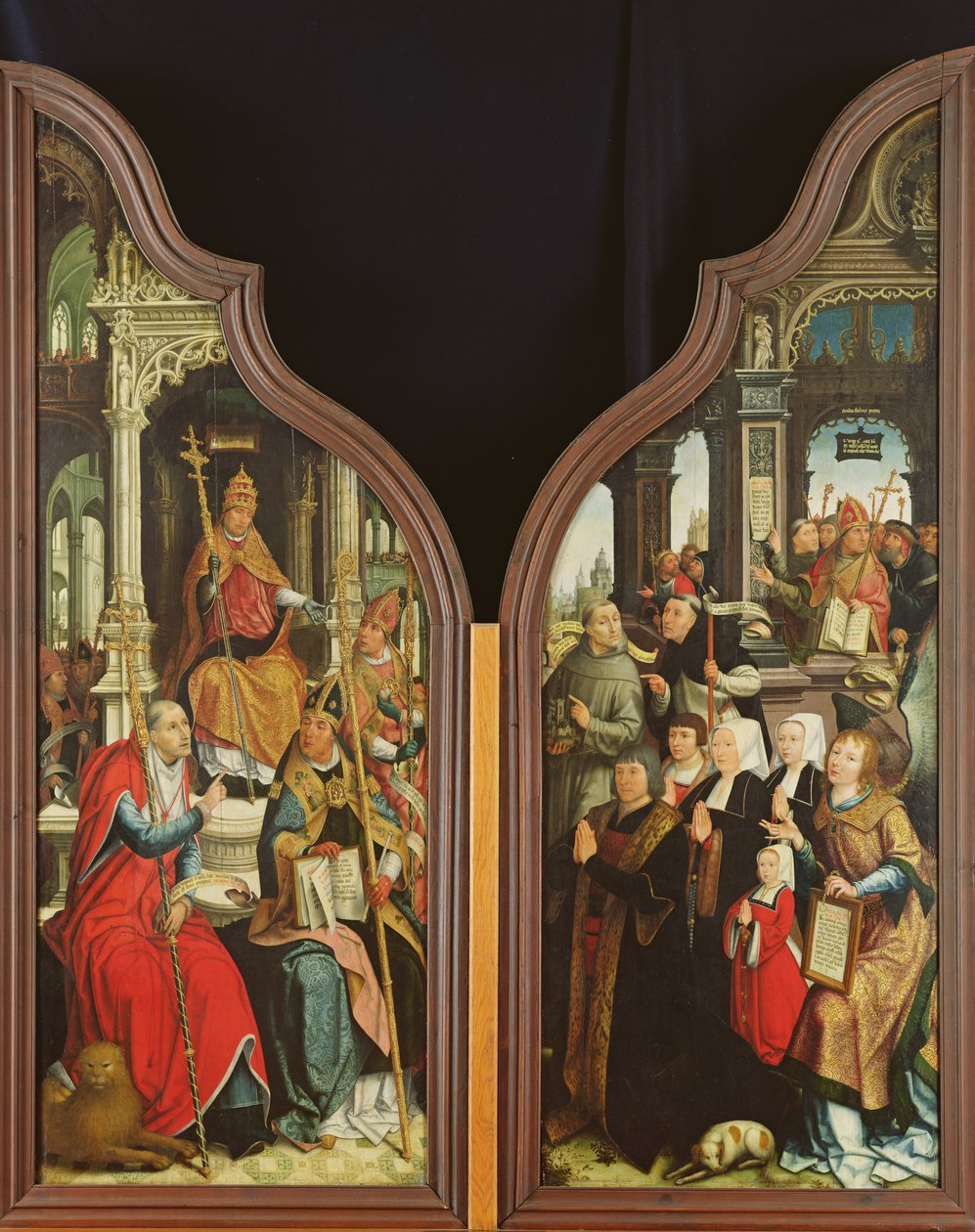 Immaculate Conception Üç Parçasından Kilisenin Babaları ve Bağışçılar by Jean the Elder Bellegambe