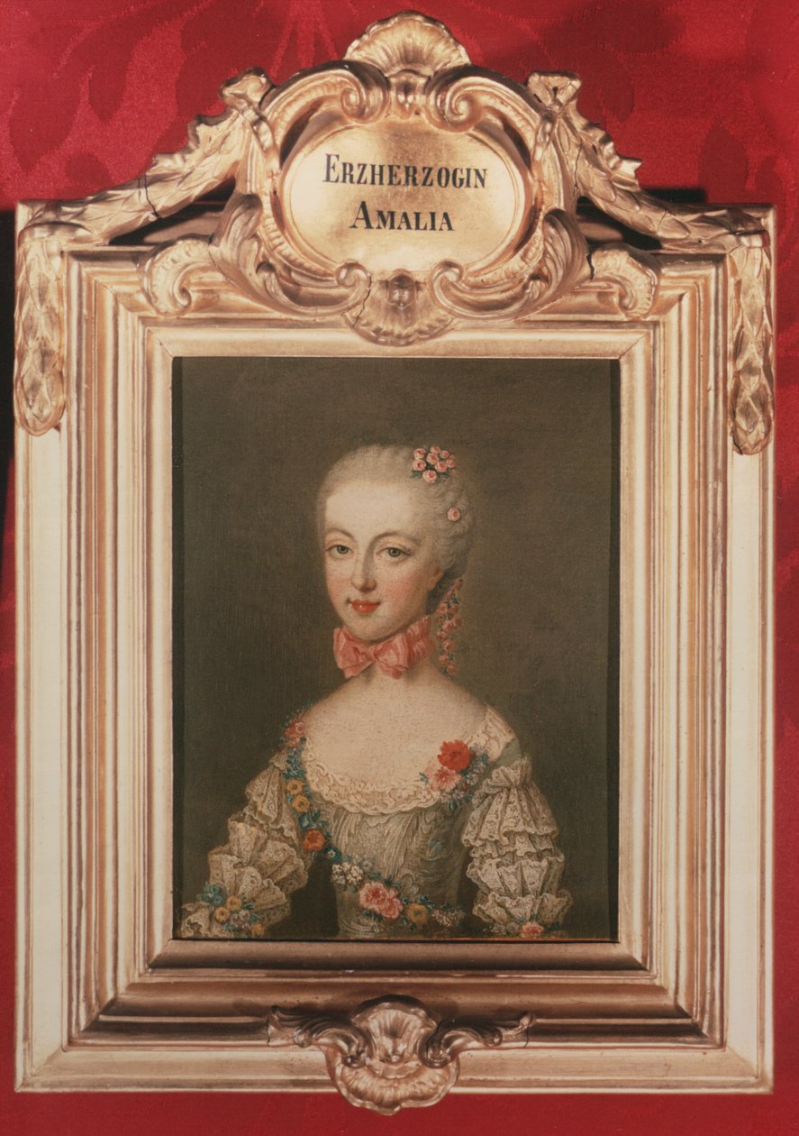 Archduchess Maria Amalia (1746-1804) daughter of Emperor Francis I (1708-65) and Empress Maria Theresa of Austria (1717-80) 1762 by Jean Étienne Liotard