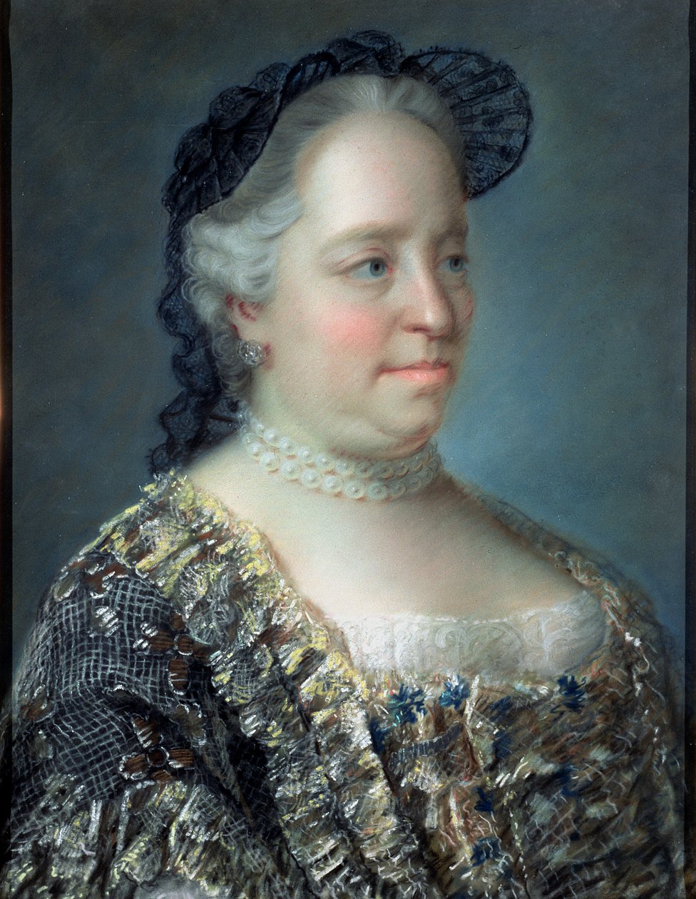 Maria Theresa, Avusturya İmparatoriçesi, 1762 (pastel) by Jean Étienne Liotard
