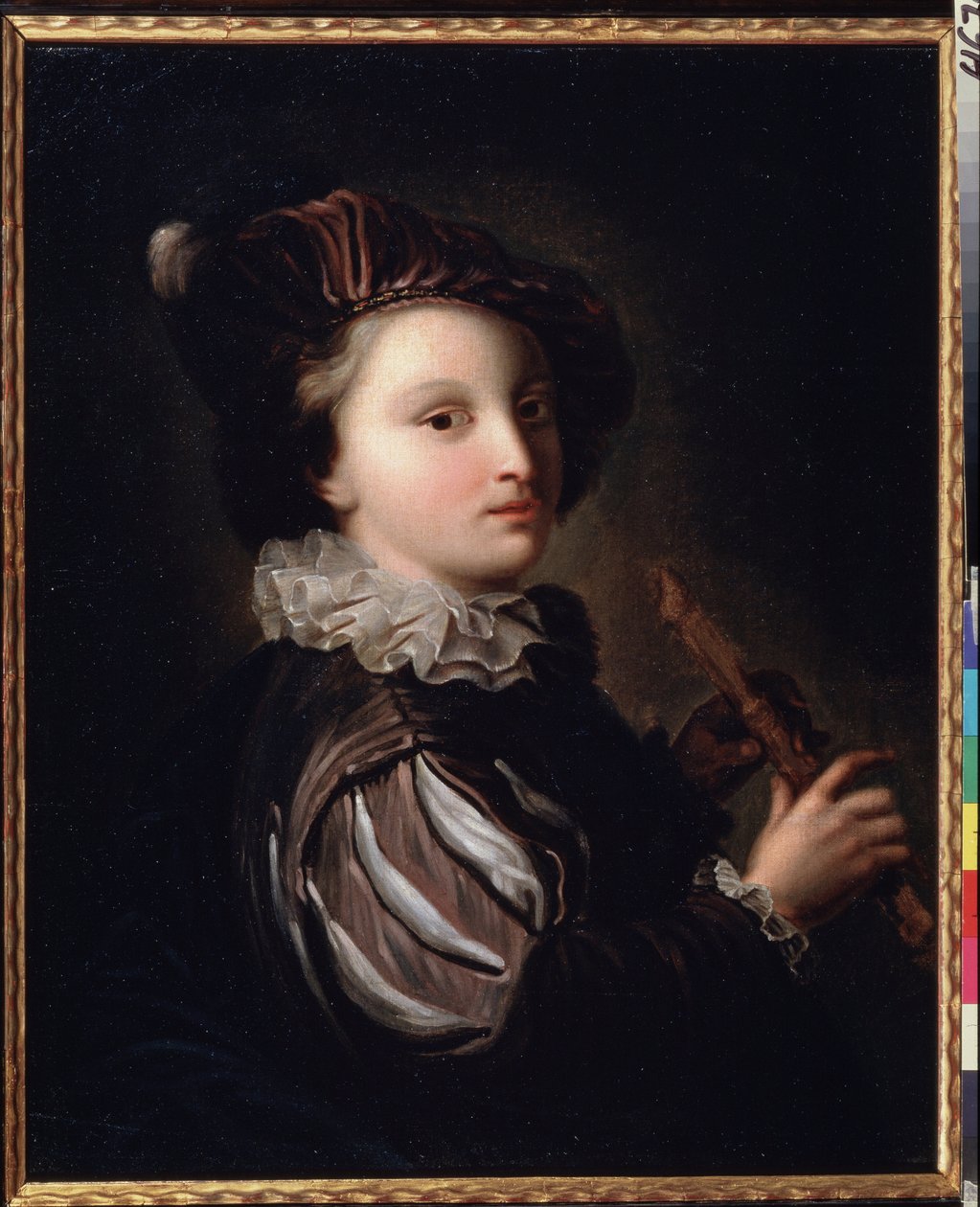 "Mirlitonlu Genç Sayfa" (Kamış Küplü Sayfa) Tablosu Jean Alexis Grimou (1678-1733) 18. Yüzyıl. Rokoko. Tuval üzerine yağlıboya. Puşkin Müzesi Moskova by Jean Alexis Grimou