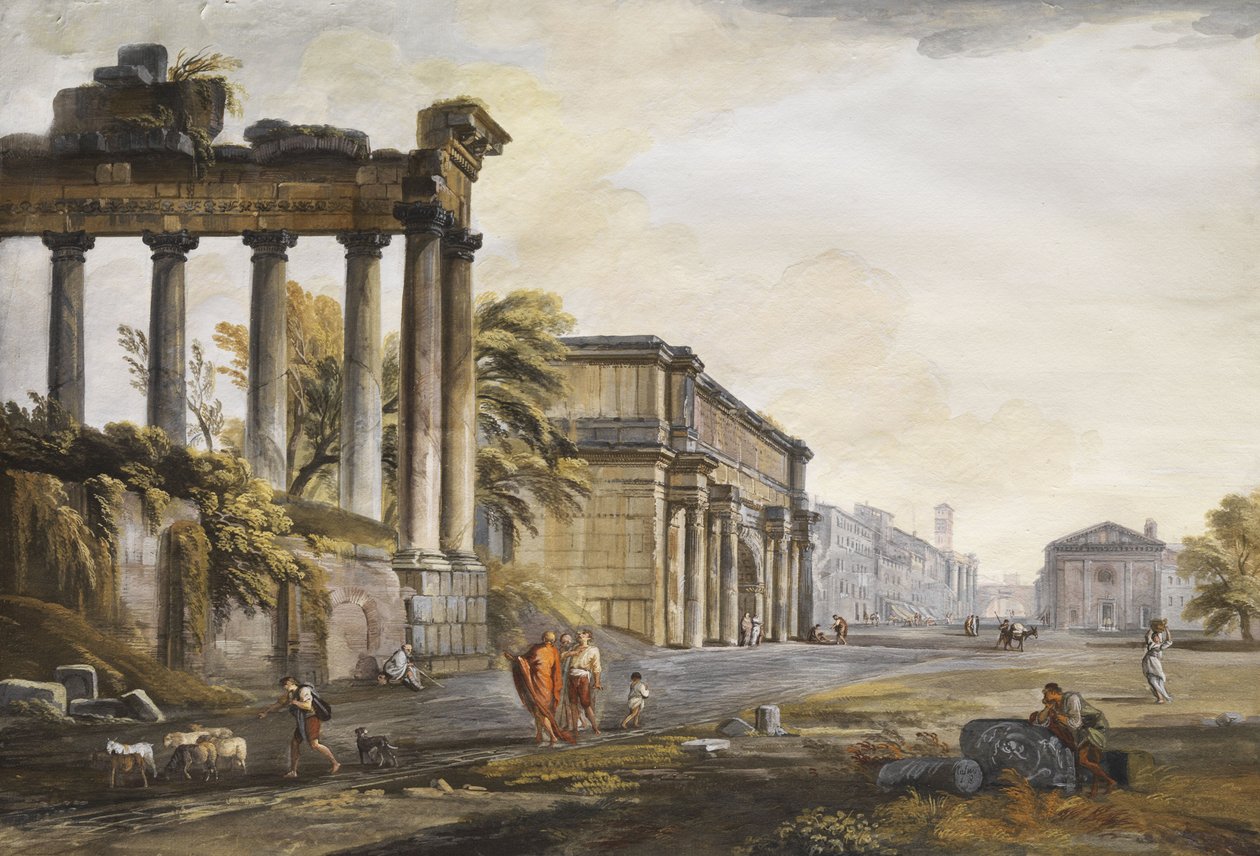 Harabe mimarisi ile Capriccio by Jean Baptiste Lallemand