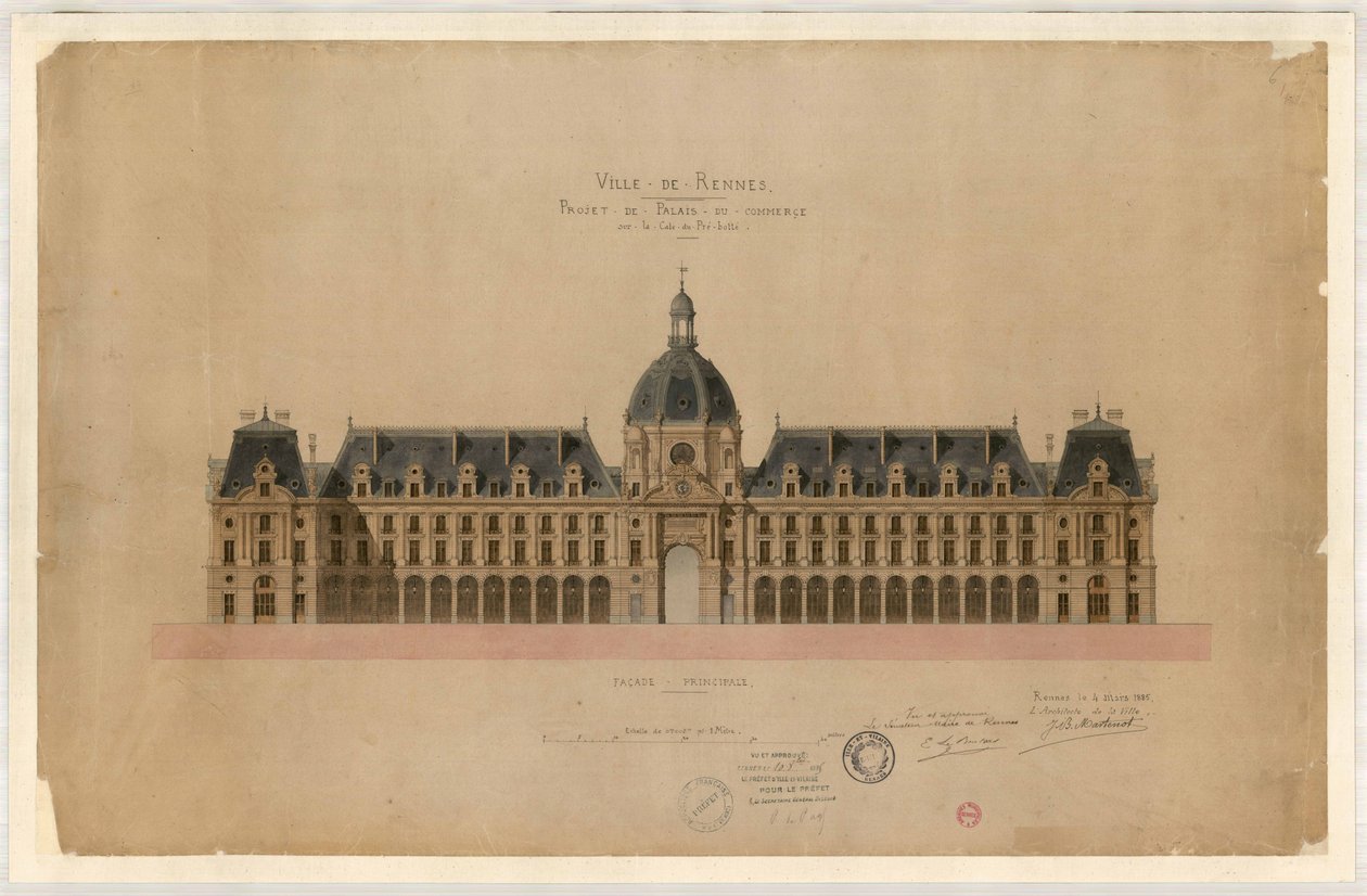 Rennes Palais du Commerce projesi by Jean Baptiste Martenot