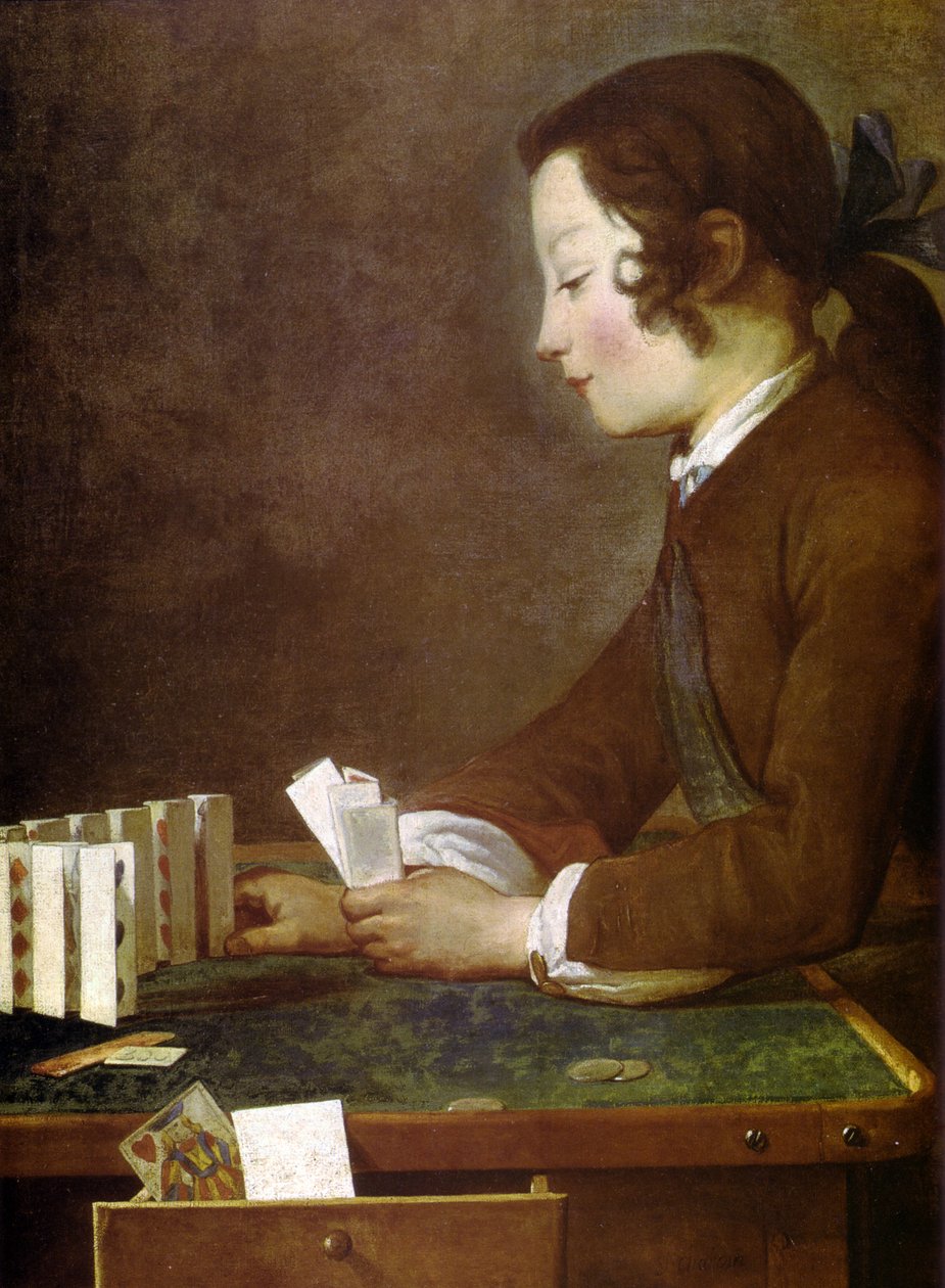 Kartlarla Oynayan Çocuk by Jean Baptiste Simeon Chardin