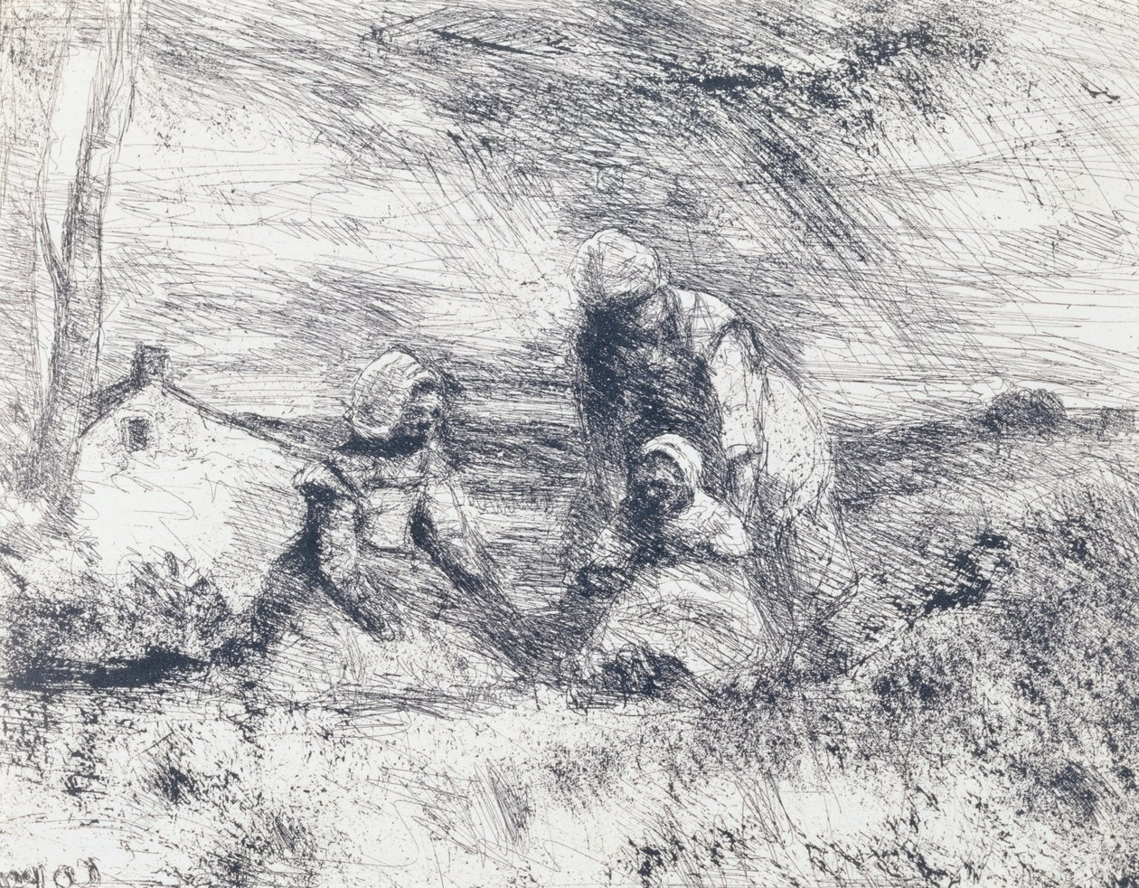 La Petite Soeur, 1854 (klişeden tuzlu kağıt baskısı? Verre) by Jean Baptiste Camille Corot
