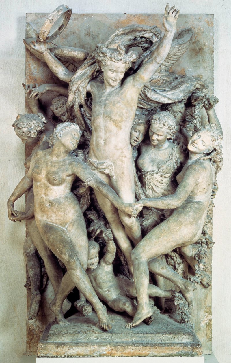 Les Bacchantes dans eder ve müzik çalar. Jean-Baptiste (Jean Baptiste) Carpeaux (1827-1875) 1865-1869 Güneş tarafından oyulmuş kabartma. 4,2x2,9 m Paris, Orsay Müzesi by Jean Baptiste Carpeaux