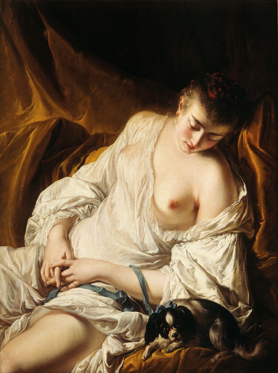 Uyuyan Kadın (Dikkatli Sadakat) by Jean-Baptiste Deshays