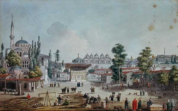 Tophane, Karaköy manzarası (kağıt üzerine suluboya) by Jean Baptiste Hilair