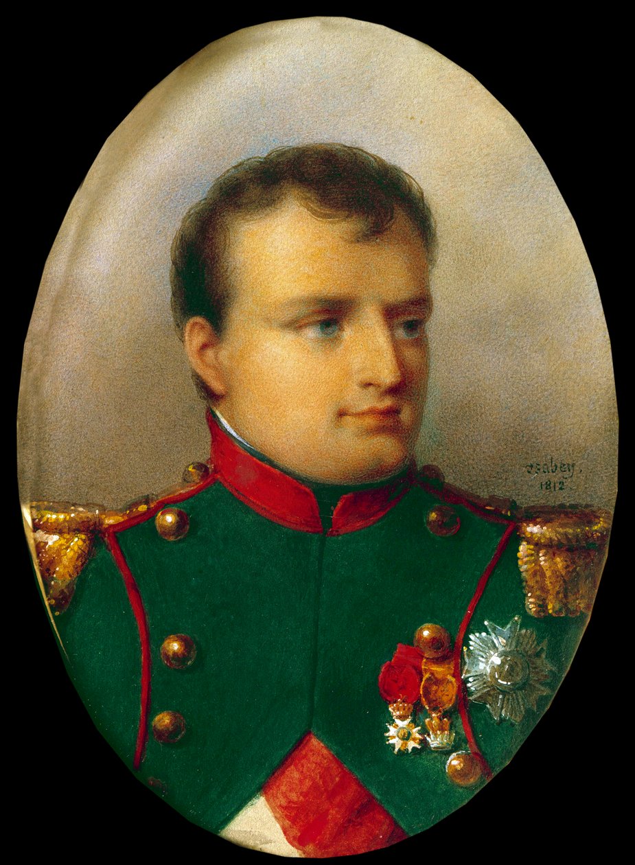 Chasseurs üniformalı Napolyon I'in madalyon portresi by Jean Baptiste Isabey