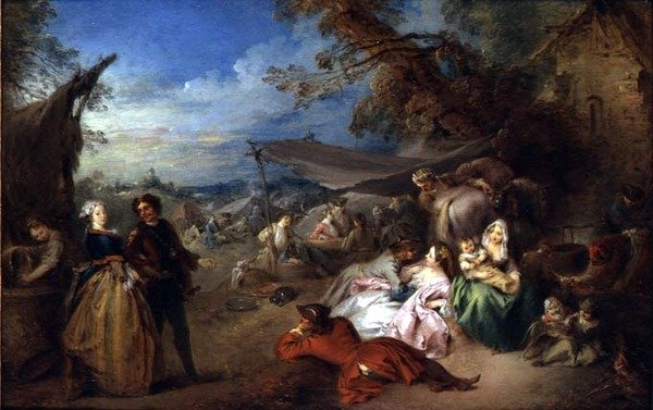 Tavernadan Önce Birlikler by Jean Baptiste Joseph Pater