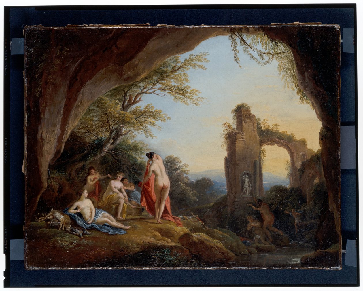 Bir Nehir Manzarasında Periler ve Satirler Harabelerle Bir Manzarada Diana ve Actaeon by Jean-Baptiste Lallemand