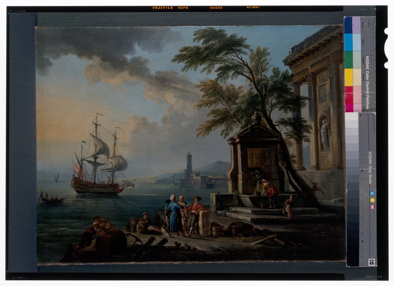 Gün Doğarken Bir Akdeniz Limanında Türk Tüccarları by Jean Baptiste Lallemand