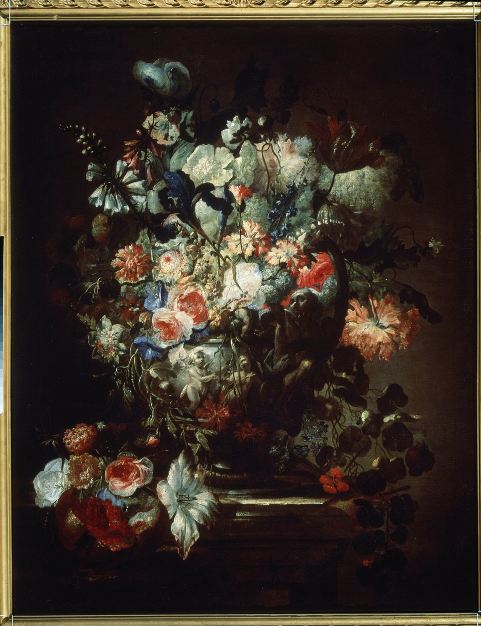 ""Çiçekler"" (Çiçekler). Natürmort. Jean Baptiste (Jean-Baptiste) Monnoyer