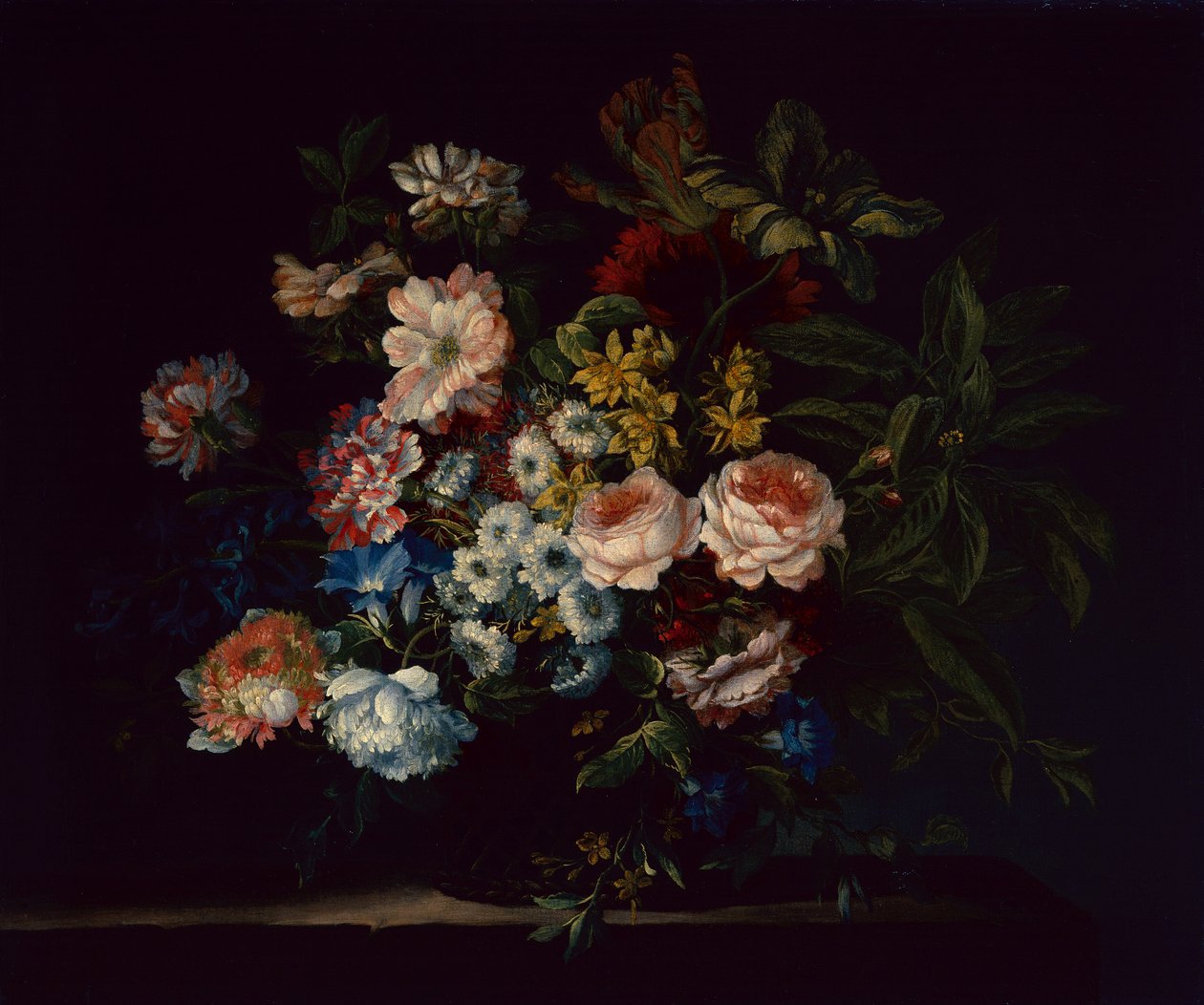 Güller, Karanfiller, Sümbüller ve Çiçekler (tuval üzerine yağlı boya) by Jean Baptiste Monnoyer