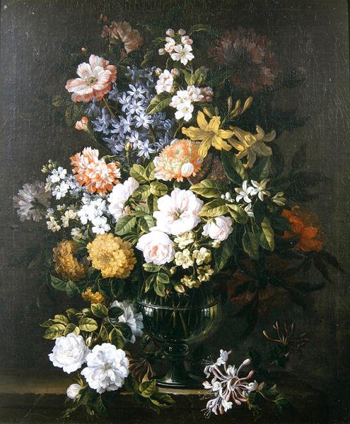 Çiçeklerin Natürmortu (tuval üzerine yağlı boya) by Jean Baptiste Monnoyer
