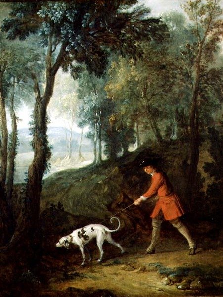 Tasması Üzerinde Püsküllü Avcı, c.1727 (tuval üzerine yağlı boya) by Jean Baptiste Oudry