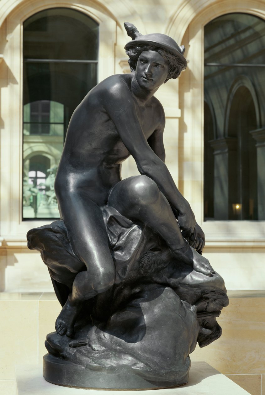 Merkür kanatlı sandaletlerini takarken, Paris by Jean-Baptiste Pigalle