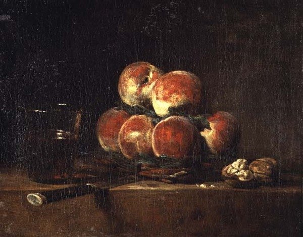şeftali sepeti by Jean Baptiste Simeon Chardin