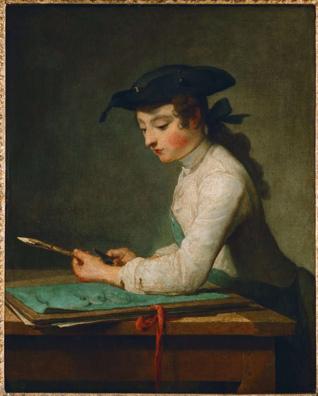Le jeune dessinateur - genç ressam ... by Jean-Baptiste Simeon Chardin