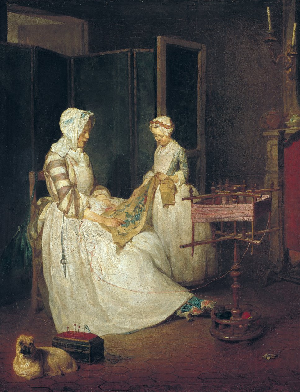 Çalışkan Anne, c.1740 (tuval üzerine yağlı boya) by Jean Baptiste Simeon Chardin