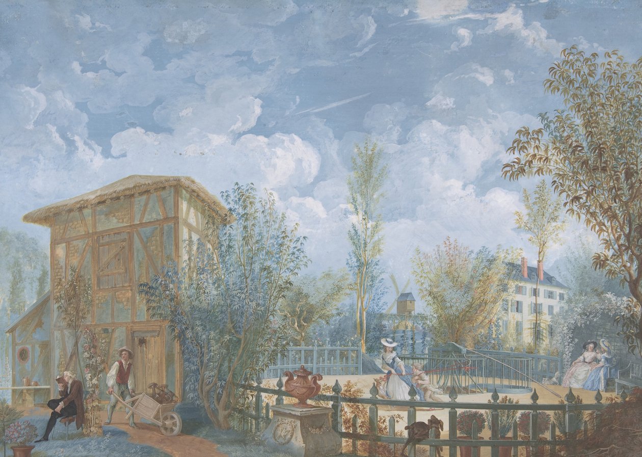 Bahçedeki Figürler, 1784 (guaj) by Jean Démosthène Dugourc