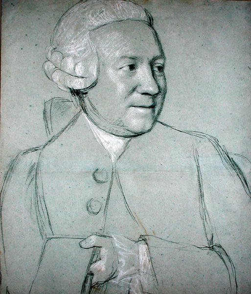Kitap Tutan Bir Adamın Portresi (kağıt üzerinde siyah, beyaz ve kırmızı tebeşir) by Jean Étienne Liotard