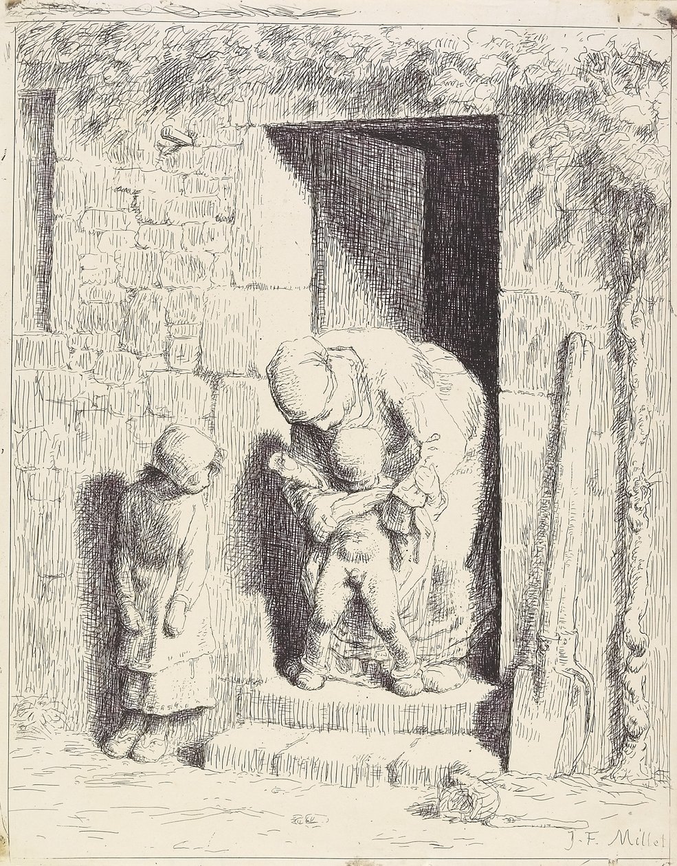 Anne Önlemleri by Jean Francois Millet