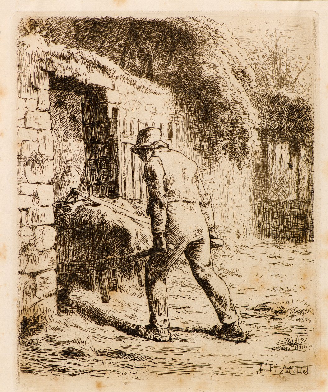 El arabası olan adam by Jean Francois Millet