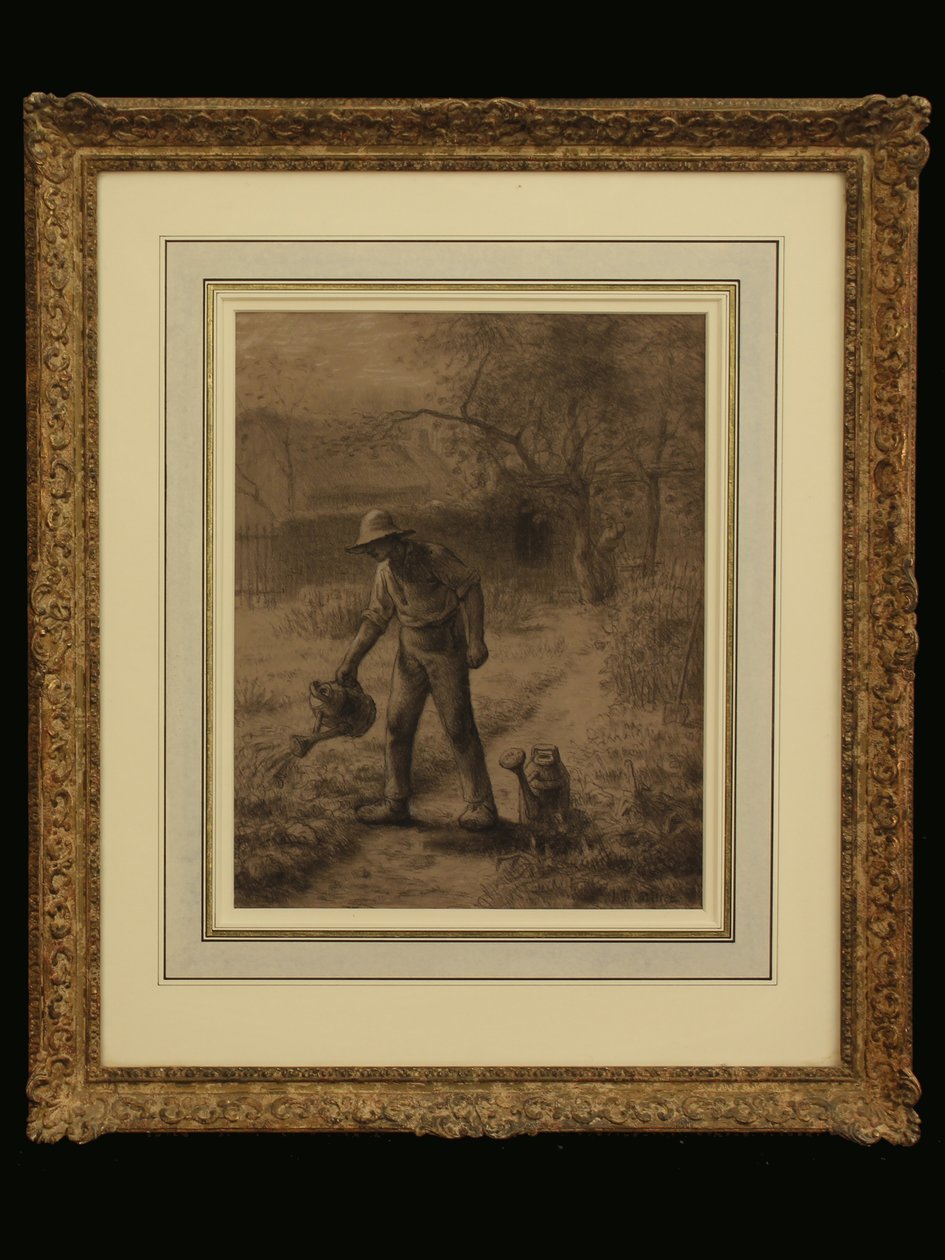 Bahçesindeki Köylü, 1860 dolayları (kağıt üzerinde tebeşir) by Jean Francois Millet