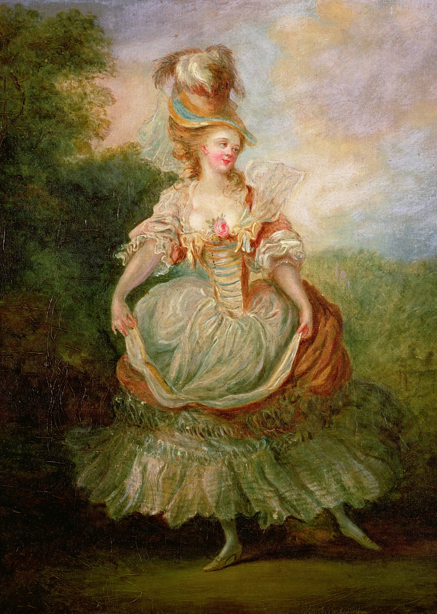 Gül Dekolteli Dansçı by Jean Frederic Schall
