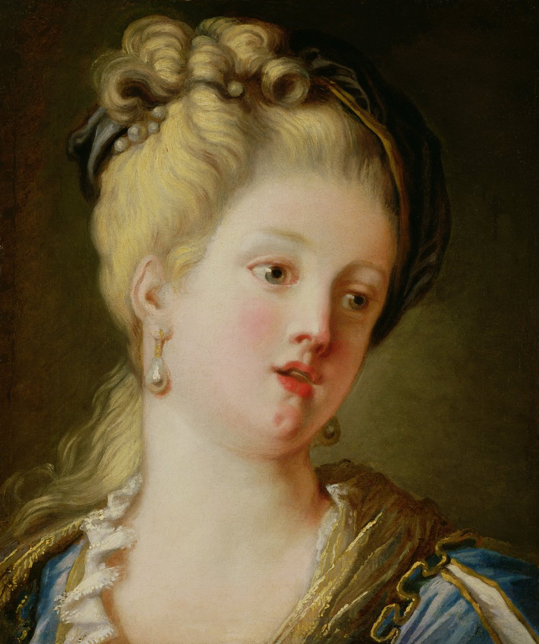 genç bir kadın portresi by Jean Honore Fragonard