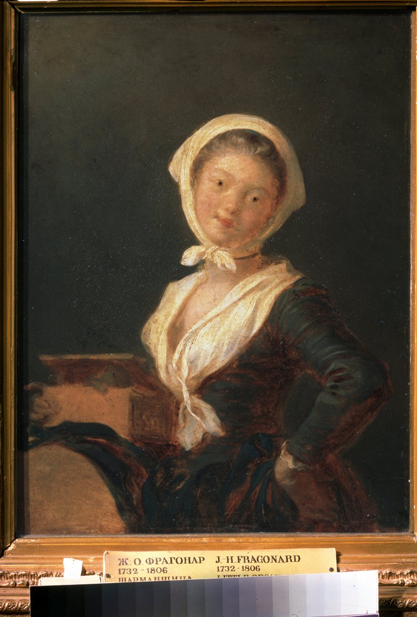 ""Barbary Organ Oyuncusu veya Genç Savoyard Kızının Portresi"" (Bir Organ Öğütücü (Savoyard Kızı)) Boyama Jean Honore Fragonard (1732-1806) Puşkin Müzesi, Moskova by Jean Honore Fragonard