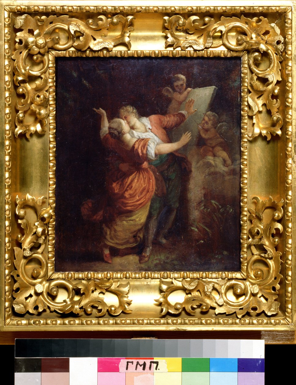""Sevmeye Yemin"" (Sevmeye Yemin) Tablosu Jean Honore Fragonard (1732-1806) 18. yüzyıl Puşkin Anıt Müzesi, Sankt Petersburg by Jean Honore Fragonard