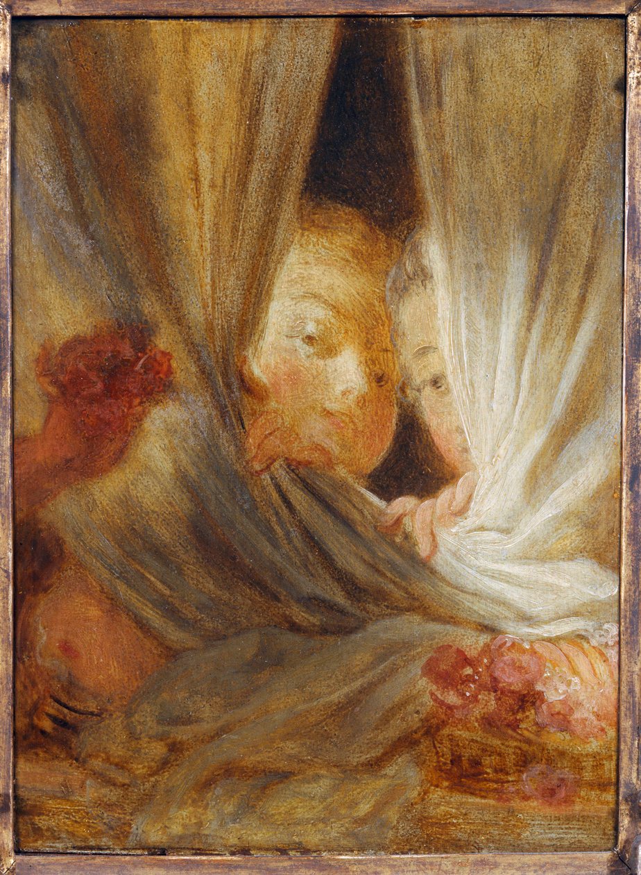 Les curieuses - İki meraklı kız ... by Jean Honore Fragonard